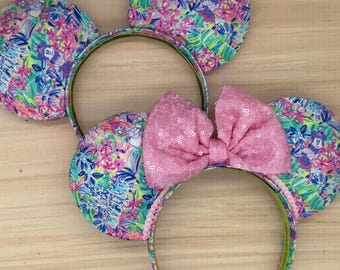 Orejas de flor de Daisy y Minnie - Inspirado en LP, Ratón, Castillo, Reino Mágico, sin cancelaciones