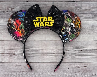 Star wars Classic characters Mouse Ears - Han Solo, Boba Fett, R2D2, C3P0, Leia, Luke, Darth Vader, Chewbaca, Minnie, Mouse, disney