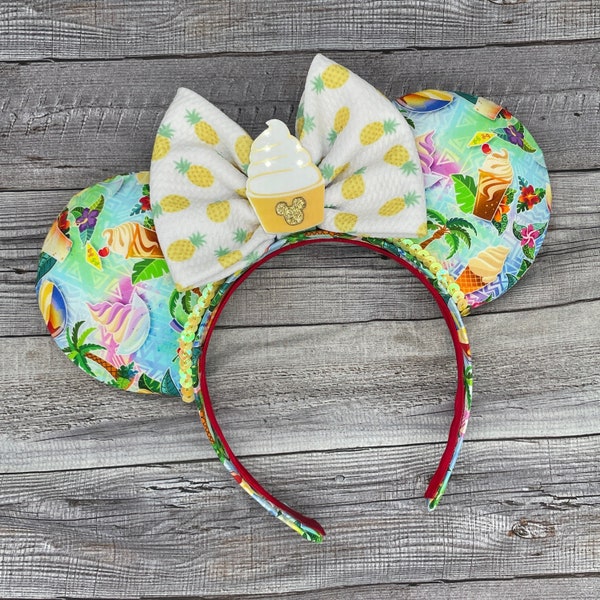 Dole Whip Hawaiianische Mausohren - Minnie, Maus, Tiki-Raum, Ananas, Blumen, Abenteurerland,