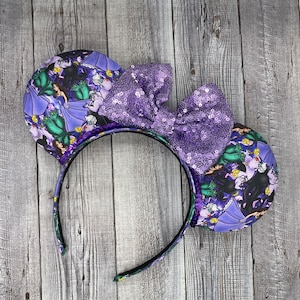 Ursula Vanessa Villain Ears - Minnie Mouse, halloween, ariel, little mermaid, octopus, flotsam and jetsam
