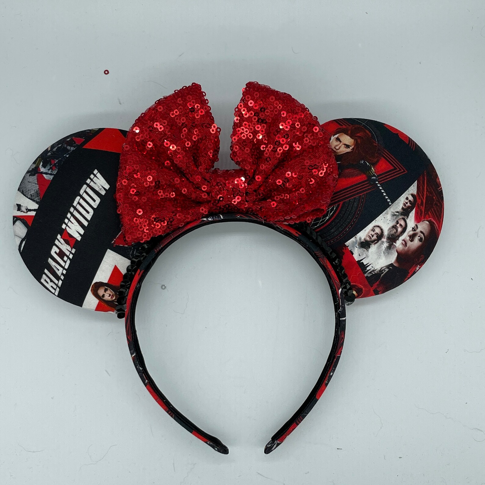 Black Widow Mouse Ears Minnie Mickey Marvel Scarlet Etsy