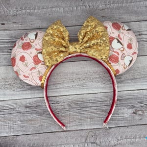 Rose and Chip Beauty and the Beast Minnie Ears - Belle, Mouse, Minnie, Mouse, Magic Kingdom, Princess