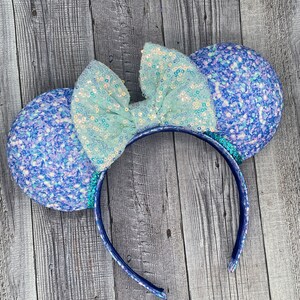Periwinkle blue Glitter Mouse Ears - Minnie, Mouse, , Birthday, Magic Kingdom