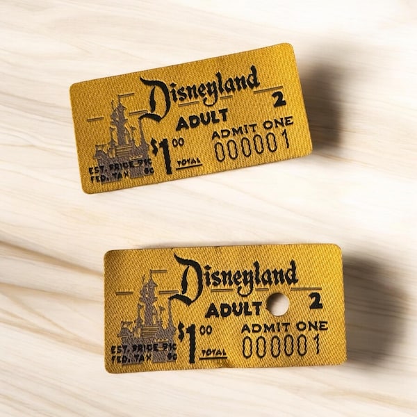 Disneyland Vintage Ticket Iron-on Patch -PIxar, , Jacket, Backpack, Hat, vintage 2026 DLAND