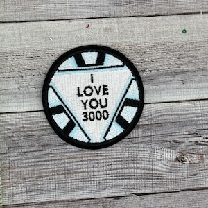 I Love you 3000 Iron on patch - Iron Man