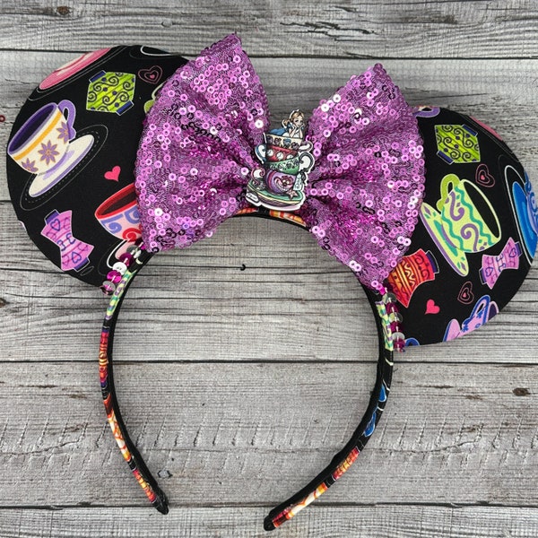 Tea Cup Alice Mouse Ears - land Ride, Mad Hatter, Teacups, fantasyland, Magic Kingdom