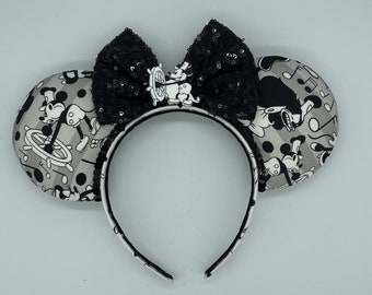 Steamboat Willy Mickey Ears - classic mickey, steamboat willie, mickey's 90th, disneyland, disney