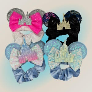 Mouse ear scrunchies - Castles - Mouse and Minnie