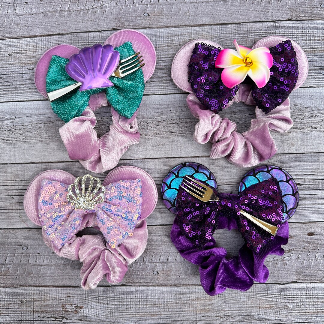 Mouse Ear Scrunchies Little Mermaid Hawaii Etsy