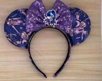 Yzma Mouse Ears: Emperor's New Groove Villain, strik met lovertjes
