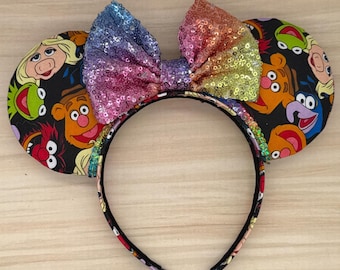 Oreilles de souris des Muppets : Hollywood Studios, nœud à sequins arc-en-ciel