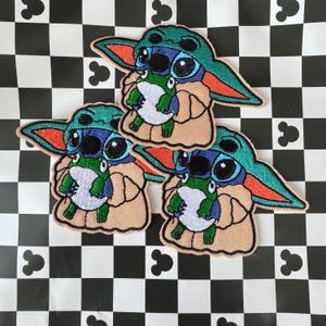 Stitch grogu Iron on patch - 626 lilo alien baby yoda