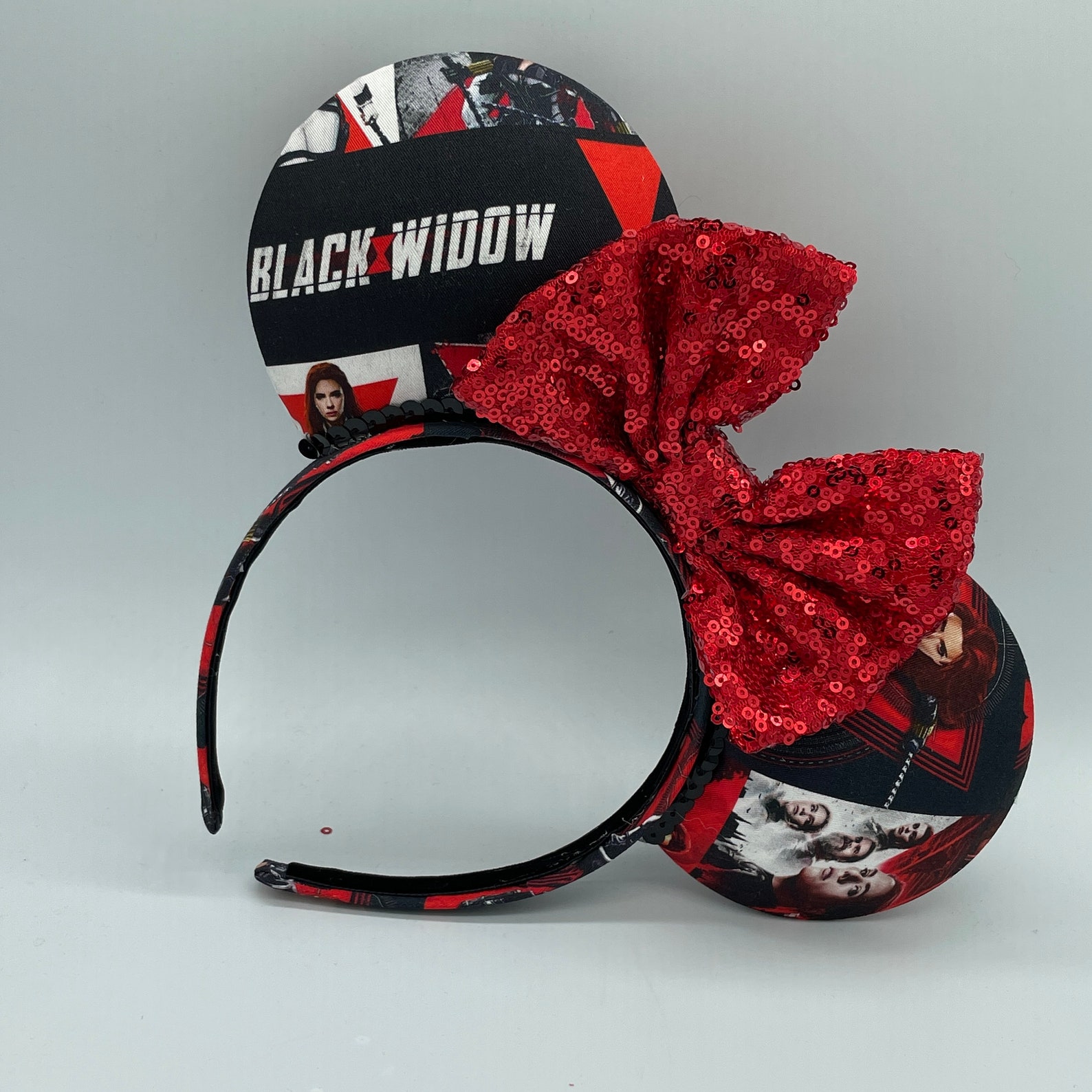Black Widow Mouse Ears Minnie Mickey Marvel Scarlet Etsy UK