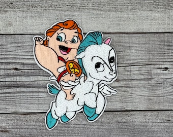 Baby Hercules & Pegasus Embroidered Iron On Patch