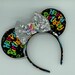 Happy Birthday Minnie Ears with Sequin Bow and Party Hat - birthdays, party, unbirthday, gift, disney, mickey