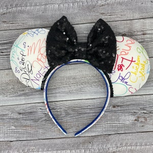 Autograph Character Mouse Ears - Signatures,  Characters, Classic Disney, Minnie, Mouse, Disneyland, Magic Kingdom, Buzz, Princess