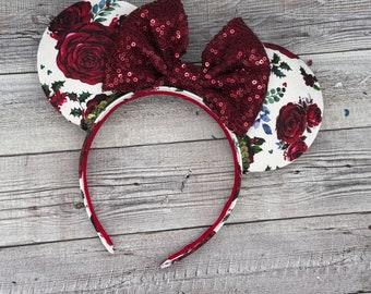 Winter Roses Mouse Minnie Ears - land Christmas Cocoa Red Candy roses