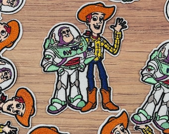 Buzz and Woody Iron on patch - toy story, best friends, patch, heart hands DLAND