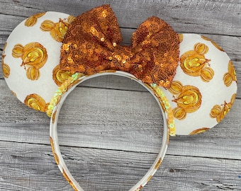 Mouse Jack o Lantern Pumpkin Mouse Ears - Minnie, Thanksgiving, Fall, Harvest, Halloween, Sunflower