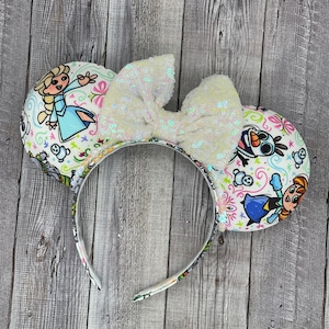 Anna and Elsa Frozen Mouse Ears - Minnie, Mouse, Frozen, snowman, epcot, norway, Jelly