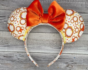 Autumn Minnie Pumpkin Mouse Ears - Minnie, Thanksgiving, Fall, Harvest, Halloween, Sunflower