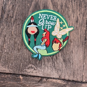 Peter Pan Bügelbild - Tinkerbell, Meerjungfrau, Haken