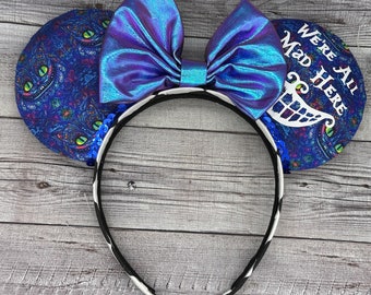 Cheshire Cat Mouse ears - Minnie, Mouse, Alice in Wonderland, Cats, , Minnie, Tea Party. We’re all mad here
