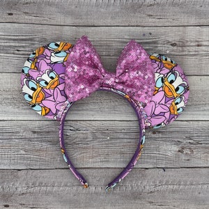 Daisy Duck Face  Ears - Candy, Flowers, Spring, Mouse Minnie Mouse,Fab 5, Magic Kingdom