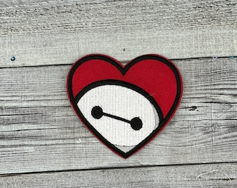 Baymax Heart Iron-on Patch -PIxar, , Jacket, Backpack, Hat, Big Hero 6  2026 DLAND