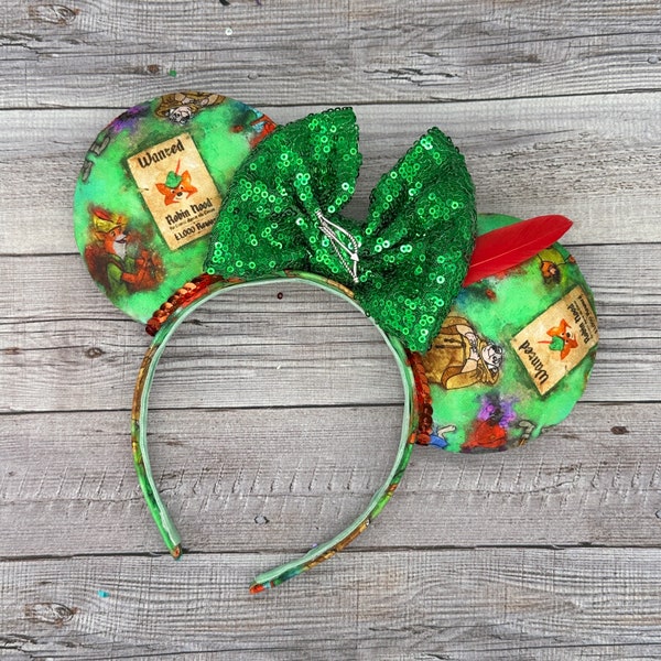 Robin Hood Mouse Ears - Minnie, Mouse, Maid Marrian, Little John, Prince John, Archer, Bow and arrow, Fox,