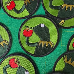 Kermit Tea Iron on patch - Muppets