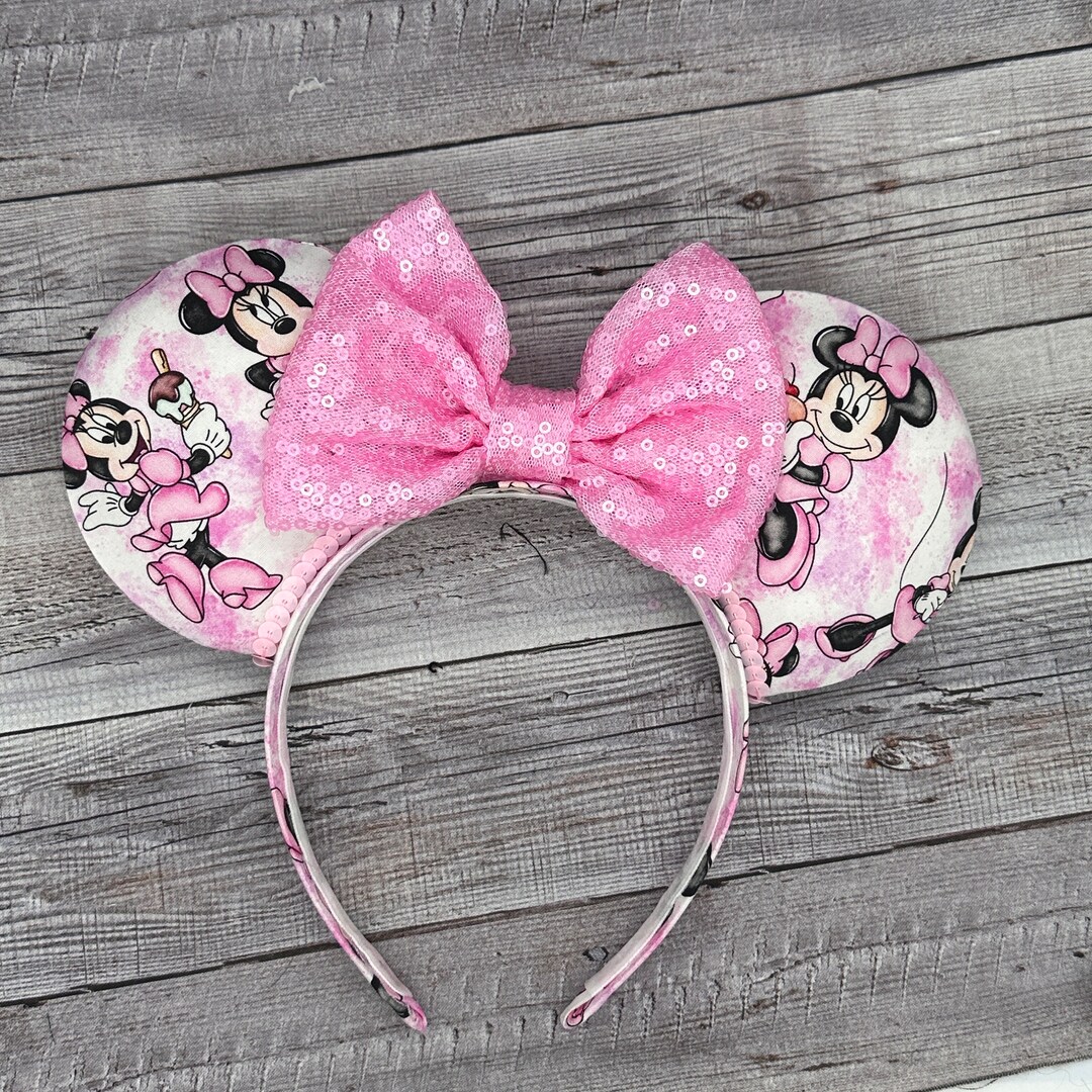 Lot De 12 Serre-têtes Minnie Mouse Pailletés Or Et Rose - Noeuds Princesse - Taille Unique
