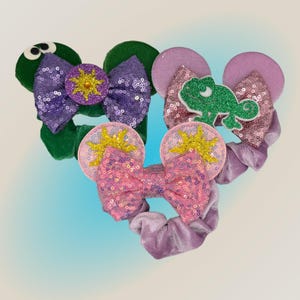 Tangled Mouse ear scrunchies - Rapunzel Pascal