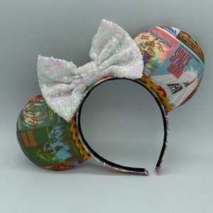 Retro attractieposter Mouse Ears - Minnie, Mouse, Walt, fantasyland, Tomorrowland, rides, vintage