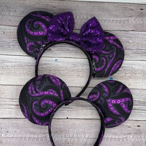 Ursula Tentacle Ears - Minnie Mouse, halloween, ariel, little mermaid, octopus, flotsam and jetsam