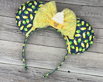 Dole Whip Hawaiian Mouse Ears - Minnie, Mouse, Tiki Room, Pineapple, Flowers, Floats, Adventureland,