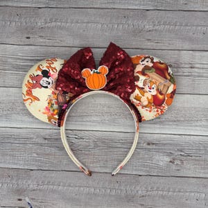 Minnie Spice Fall Snacks Mouse Ears - Minnie, Thanksgiving, Fall, Harvest, Halloween, Sunflower, Pooh, Castle, Leaves, Pumpkin