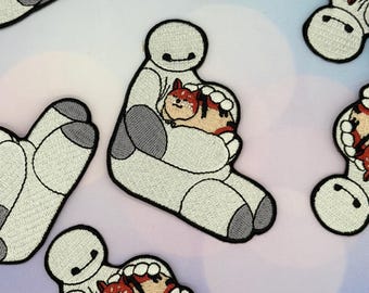 Baymax Moshi Iron-on Patch -PIxar,Furry Baby , Jacket, Backpack, Hat, Big Hero 6 DLAND