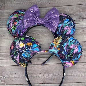 Ursula Villain Ears - Minnie Mouse, halloween, ariel, little mermaid, octopus, flotsam and jetsam
