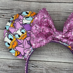Daisy Duck Face  Ears - Candy, Flowers, Spring, Mouse Minnie Mouse,Fab 5, Magic Kingdom