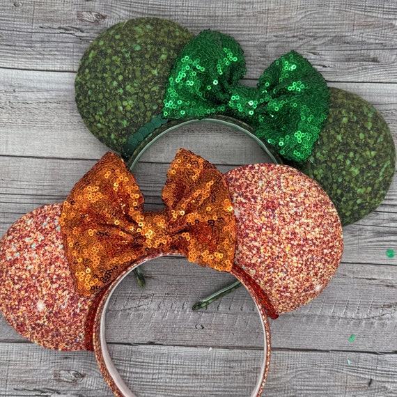 Green Faux Glitter Mouse Ears - Minnie, Mouse, , Birthday 
