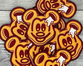 Mouse Waffle Iron-on Patch -Snack, , Jacket, Backpack, Hat bogo