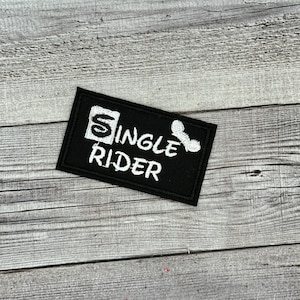 Single Rider Iron-on Patch -Solo, Passholder, , Jacket, Backpack, Hat