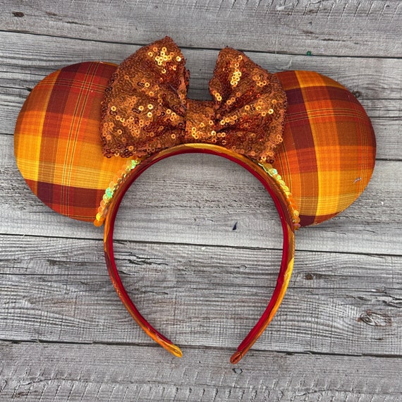 Plaid Fall Mouse Ears - Minnie, Thanksgiving, Fall, Harvest  display picture 1