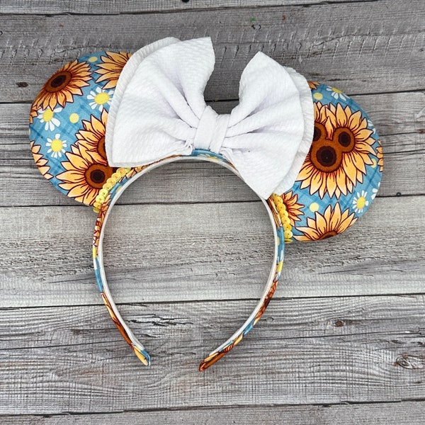 Sunflower Mouse Ears - Minnie, Thanksgiving, Fall, Harvest, Halloween, Sunflower