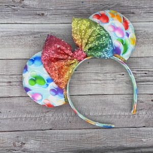 Ready to Ship -  Mouse Balloon Souvenir Mouse Ears - land, Magic Kingdom, gift, rainbow, pride, Main Street, Mickey, Minnie