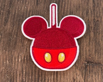 Chocolate Caramel Apple Mickey Iron-on Patch -Snack, , Jacket, Backpack, Hat