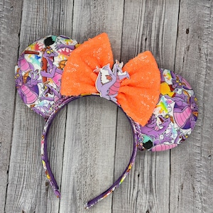 Figment Ears - Minnie, Mouse, Imagination, Journey, Epcot, Dragon, Festival of the Arts, Purple, Dreamfinder