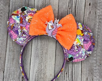 Figment Ears - Minnie, Mouse, Imagination, Journey, Epcot, Dragon, Festival of the Arts, Purple, Dreamfinder