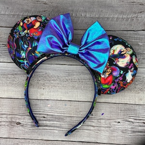 Villain Mouse Ears - Epcot, Minnie, Mouse, Ursula, Hades, Facilier, Maleficent, Evil Queen, Hook, Halloween